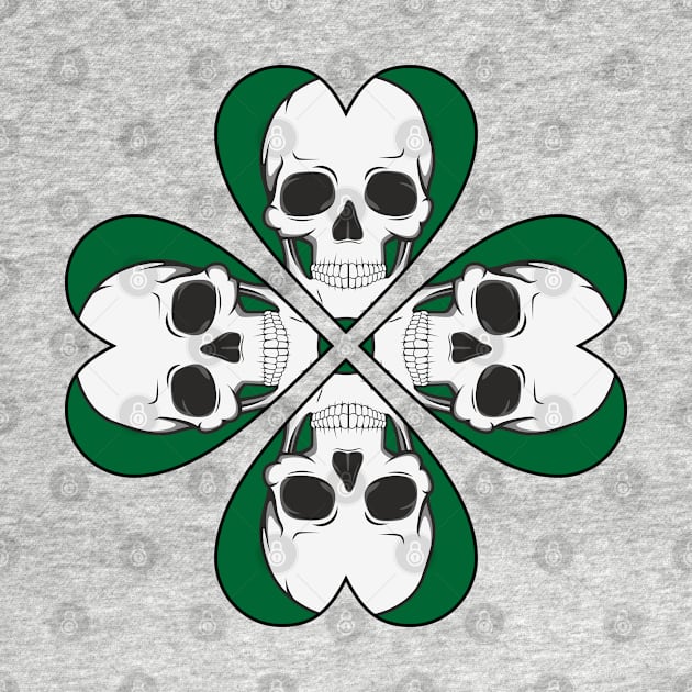 Skull four leaf heart clover birthday gift shirt 1 by KAOZ